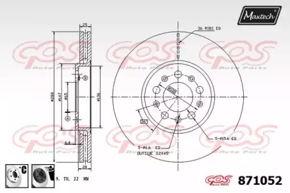 Тормозной диск MAXTECH 871052.6060