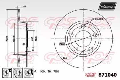 Тормозной диск MAXTECH 871040.6880