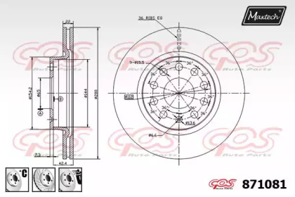 Тормозной диск MAXTECH 871081.6980