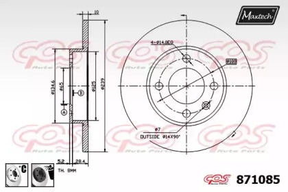 Тормозной диск MAXTECH 871085.6060