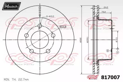 Тормозной диск MAXTECH 817007.A000