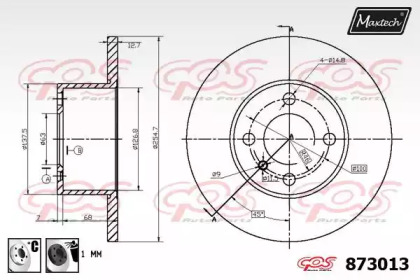 Тормозной диск MAXTECH 873013.6060