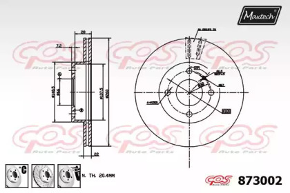 Тормозной диск MAXTECH 873002.6980