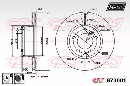 Тормозной диск MAXTECH 873001.6060