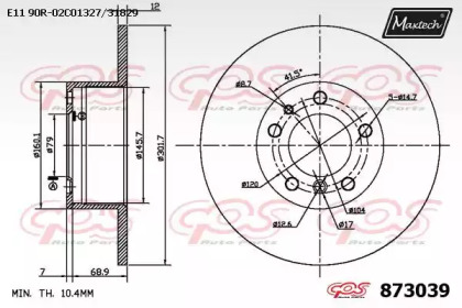 Тормозной диск MAXTECH 873039.0000