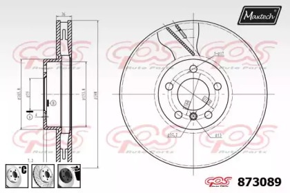 Тормозной диск MAXTECH 873089.6360