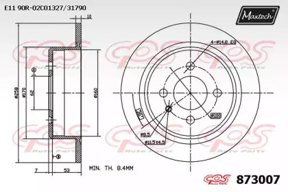 Тормозной диск MAXTECH 873007.0000