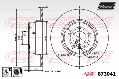 Тормозной диск MAXTECH 873041.6060