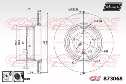 Тормозной диск MAXTECH 873068.6060