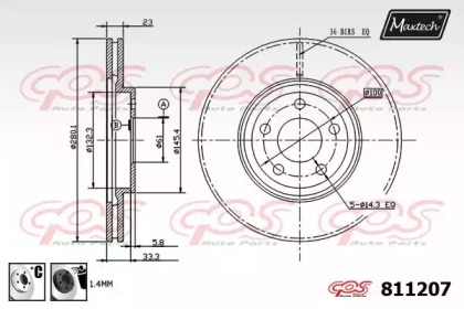 Тормозной диск MAXTECH 811207.6060