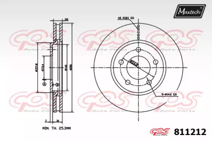 Тормозной диск MAXTECH 811212.0000