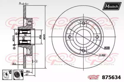 Тормозной диск MAXTECH 875634.6065