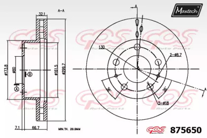 Тормозной диск MAXTECH 875650.0000