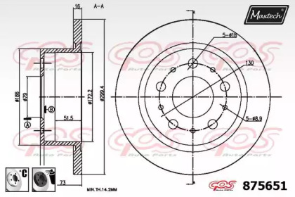 Тормозной диск MAXTECH 875651.6060