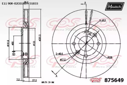 Тормозной диск MAXTECH 875649.0000