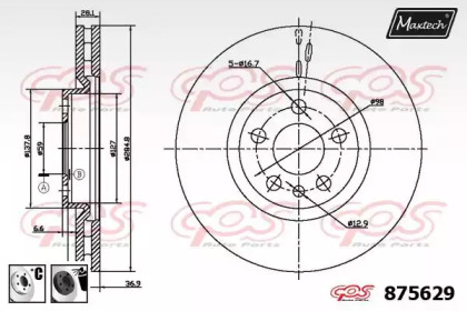 Тормозной диск MAXTECH 875629.6060