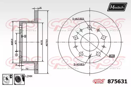 Тормозной диск MAXTECH 875631.6060