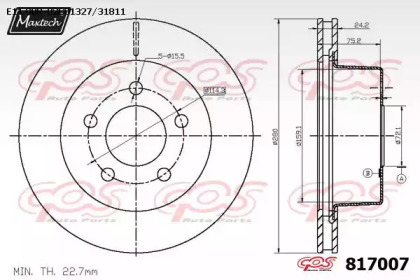 Тормозной диск MAXTECH 817007.0000