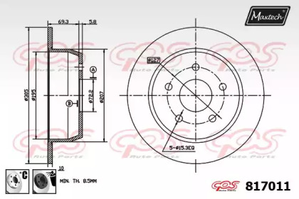 Тормозной диск MAXTECH 817011.6060