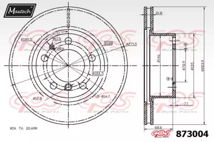 Тормозной диск MAXTECH 873004.0000