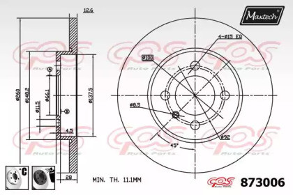 Тормозной диск MAXTECH 873006.6060