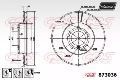 Тормозной диск MAXTECH 873036.6980