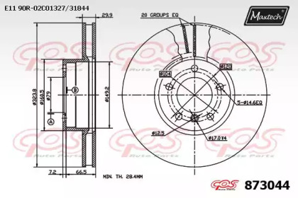 Тормозной диск MAXTECH 873044.0000