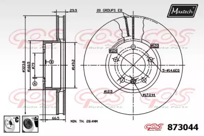 Тормозной диск MAXTECH 873044.6060