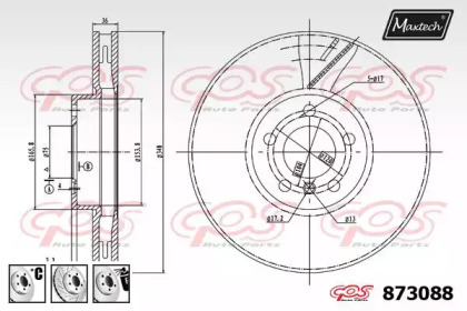 Тормозной диск MAXTECH 873088.6880