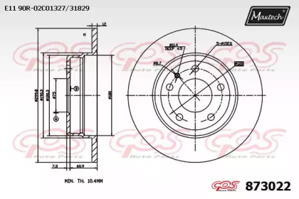 Тормозной диск MAXTECH 873022.0000