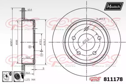 Тормозной диск MAXTECH 811178.6060