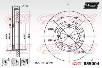 Тормозной диск MAXTECH 855004.6980