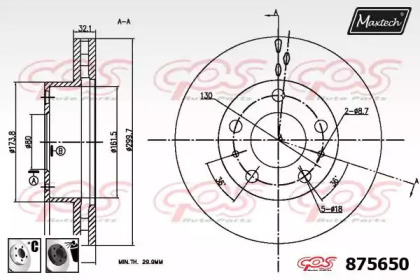 Тормозной диск MAXTECH 875650.6060