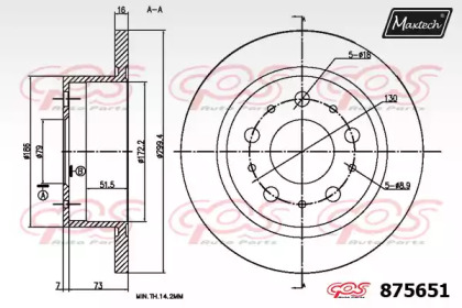 Тормозной диск MAXTECH 875651.0000