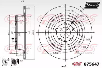 Тормозной диск MAXTECH 875647.6060