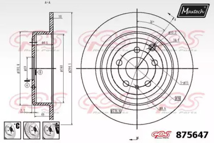 Тормозной диск MAXTECH 875647.6880