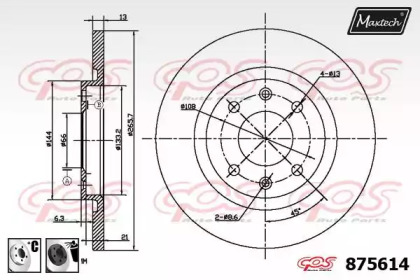 Тормозной диск MAXTECH 875614.6060