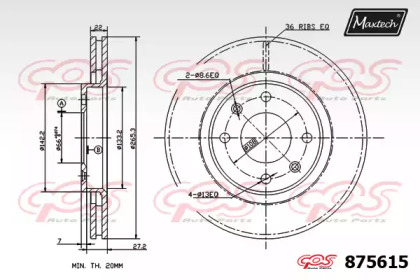 Тормозной диск MAXTECH 875615.0000