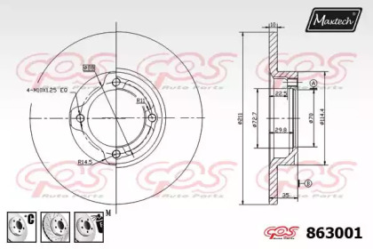 Тормозной диск MAXTECH 863001.6980