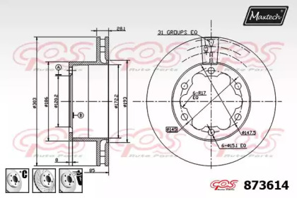 Тормозной диск MAXTECH 873614.6880