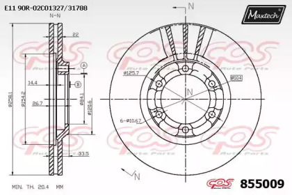 Тормозной диск MAXTECH 855009.0000