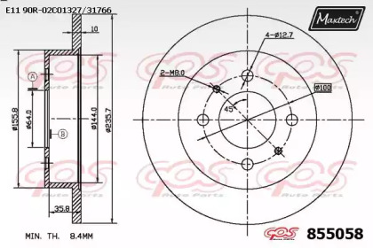 Тормозной диск MAXTECH 855058.0000