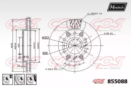 Тормозной диск MAXTECH 855088.6880