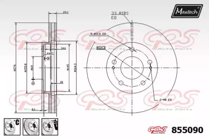 Тормозной диск MAXTECH 855090.6980