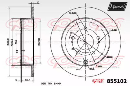 Тормозной диск MAXTECH 855102.0000