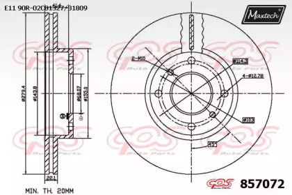 Тормозной диск MAXTECH 857072.0000