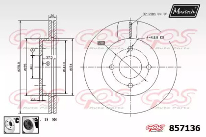 Тормозной диск MAXTECH 857136.6060