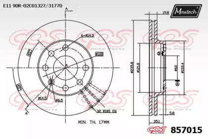 Тормозной диск MAXTECH 857015.0000