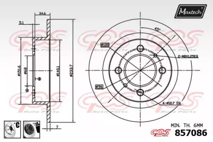 Тормозной диск MAXTECH 857086.6060