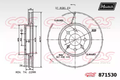 Тормозной диск MAXTECH 871530.0000